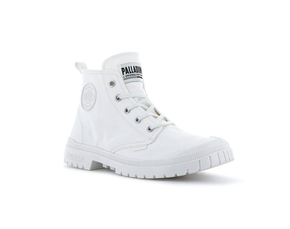 Botas Palladium PAMPA SP20 HI CANVAS Hombre Blancas | Costa Rica-46309